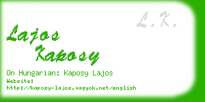 lajos kaposy business card